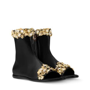 TALISMAN 平底露趾及踝靴