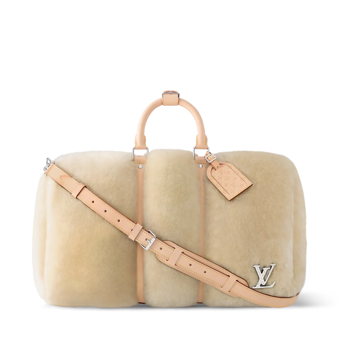 KEEPALL BANDOULIÈRE 50 羊毛皮革旅行袋